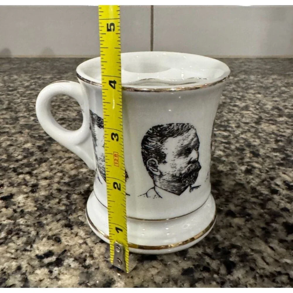 Antique Shaving Mug Vintage Mustache Cup Knobler Japan Barber Aesthetic